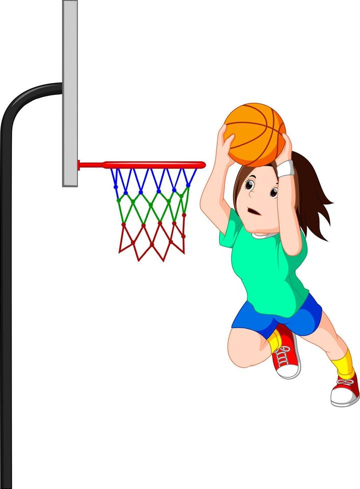 basketball player in action vector