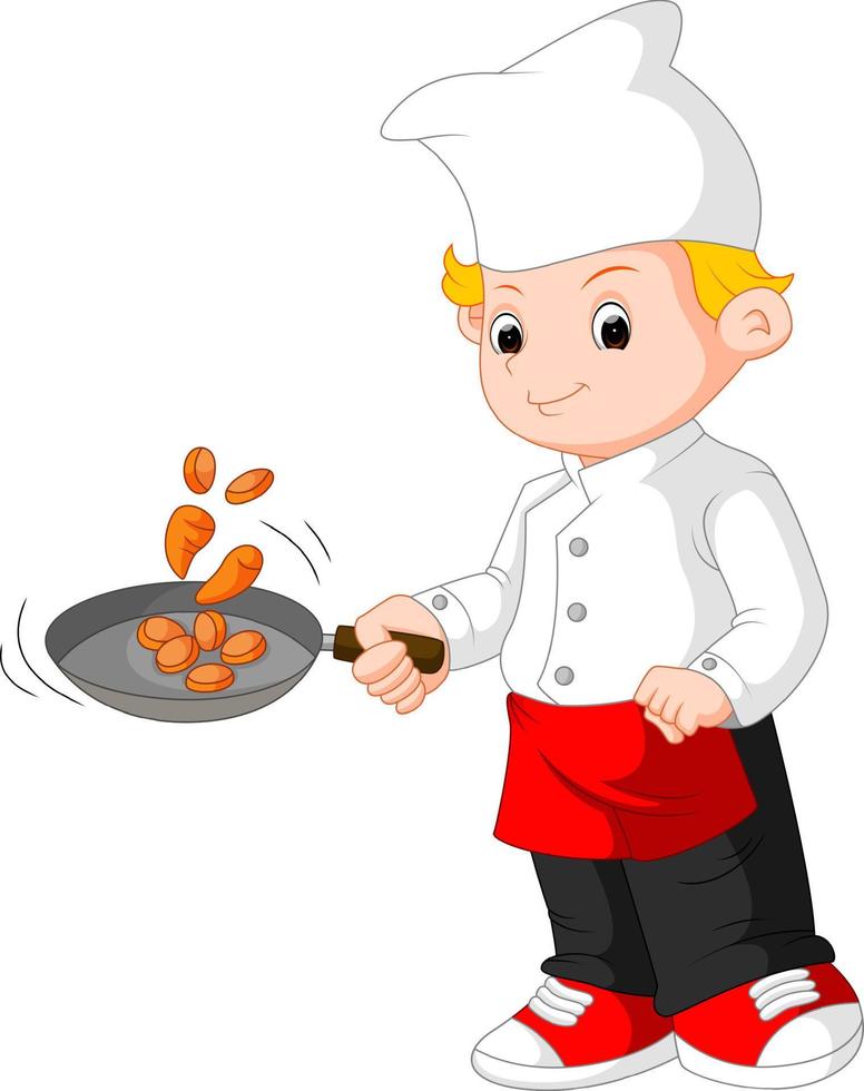 caricatura, chef, cocina vector