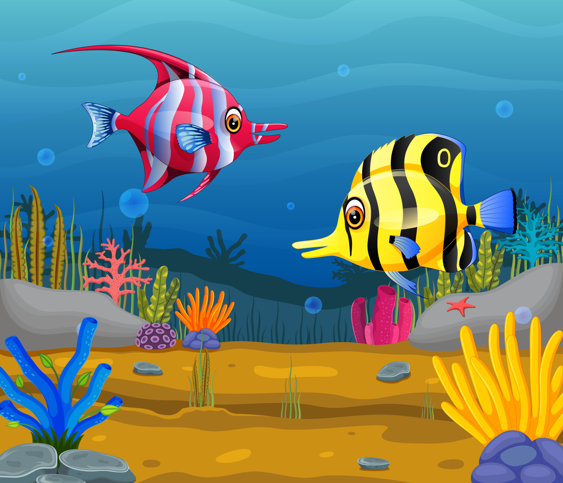 Cute fish cartoon in the sea 8658017 Vector Art at Vecteezy Cute fish cartoon in the sea 8658017 Vector Art at Vecteezy