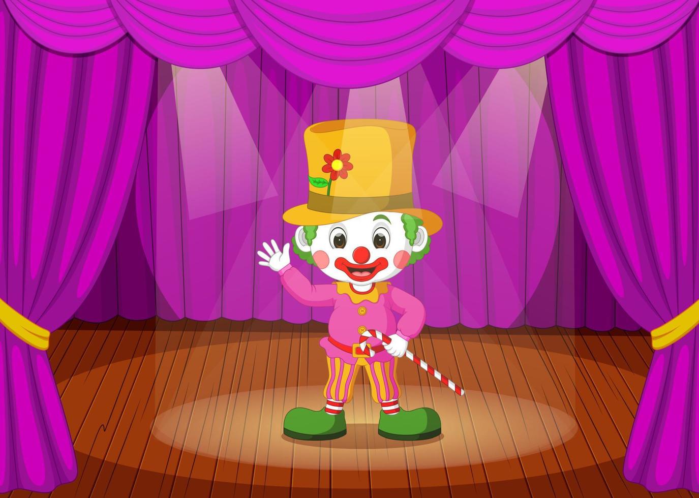 clown on stage vector