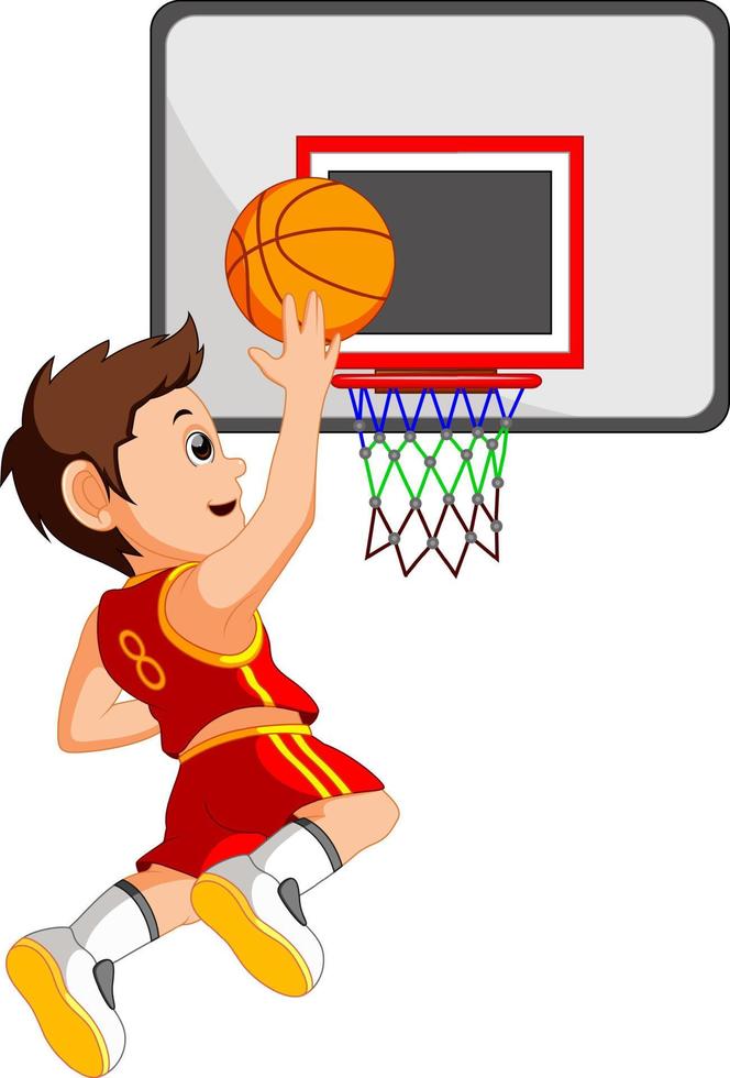 jugador de baloncesto en acción vector