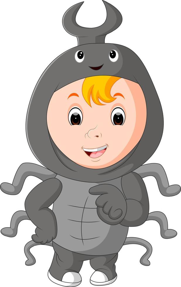 cute kids wearing animal costumes vector