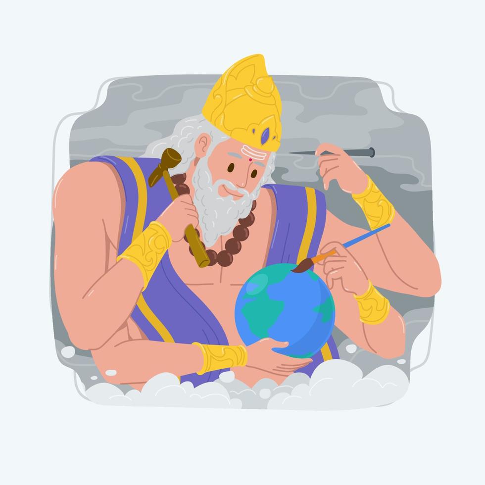 Vishwakarma Puja Concept vector