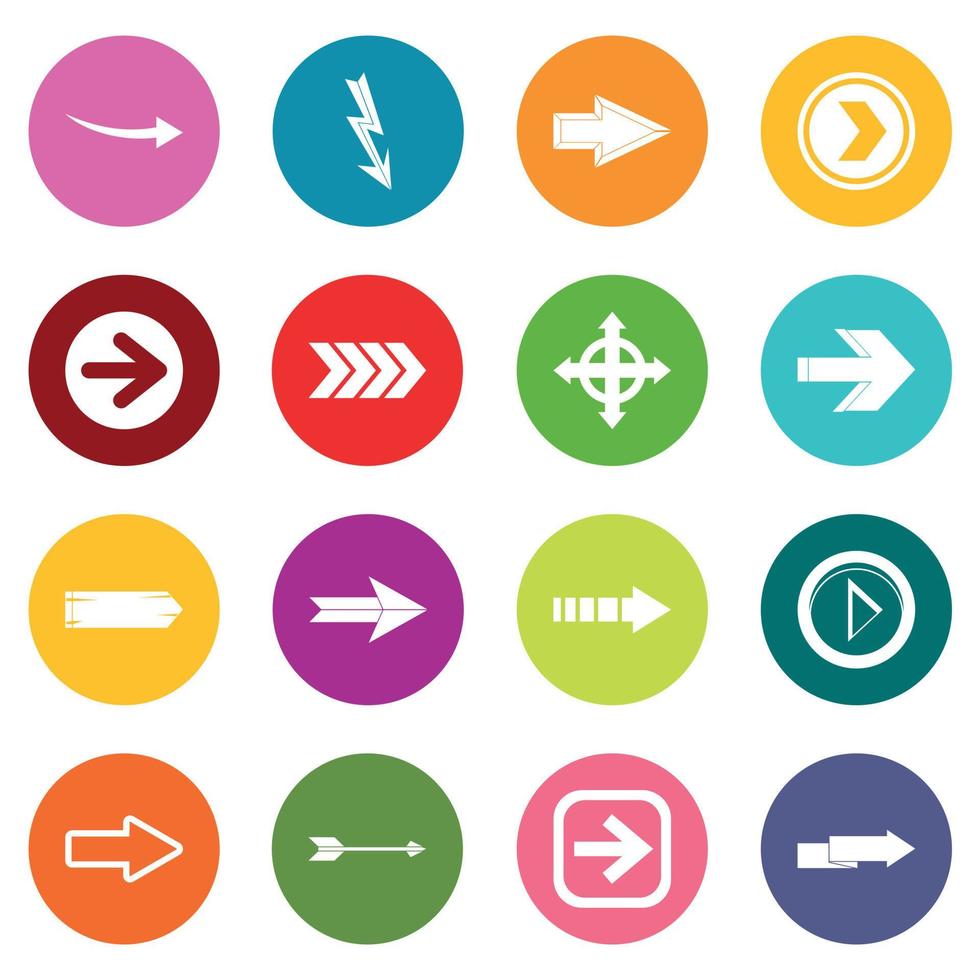 conjunto de iconos de flecha muchos colores vector
