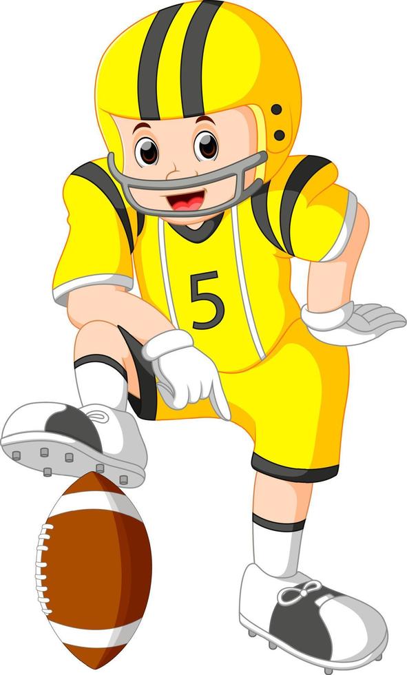 Young kid playing football vector