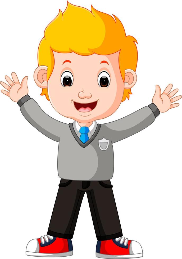 Cute boy cartoon good posing vector