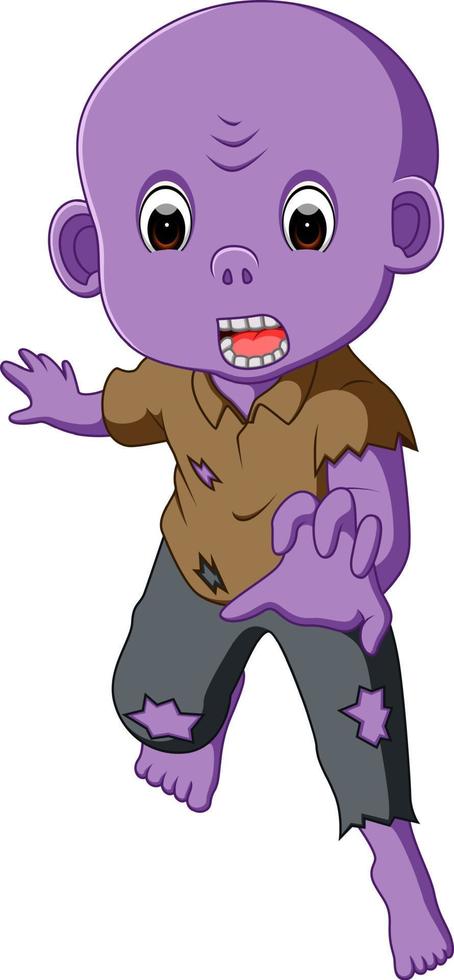 Cartoon zombie isolated on white background vector