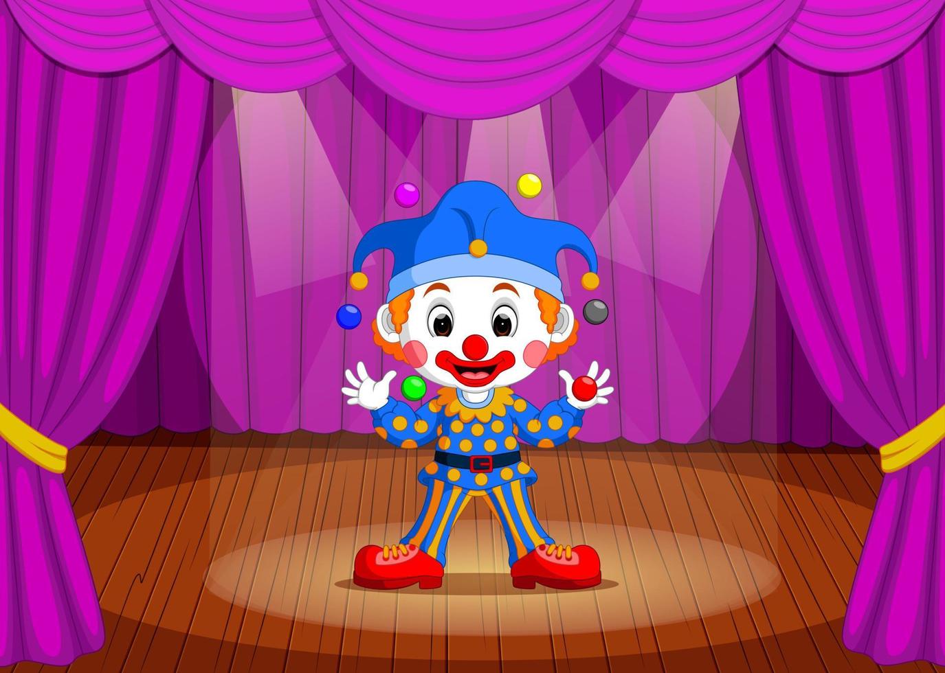 payaso en el escenario vector