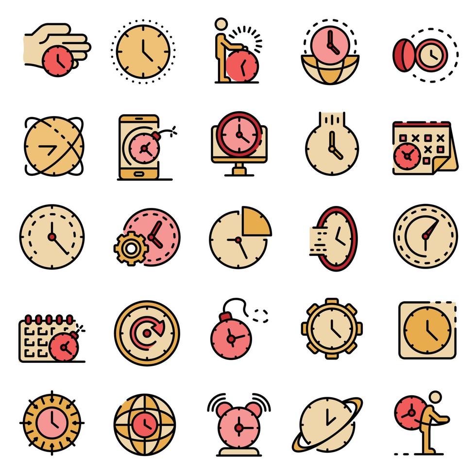 Deadline icons set vector flat
