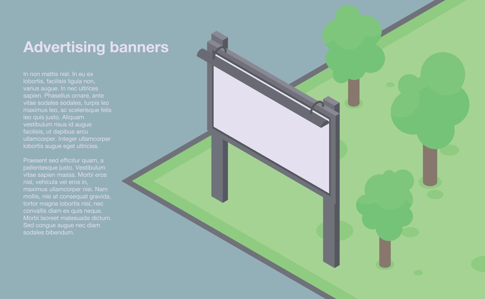 Advertising street banner, isometric style vector