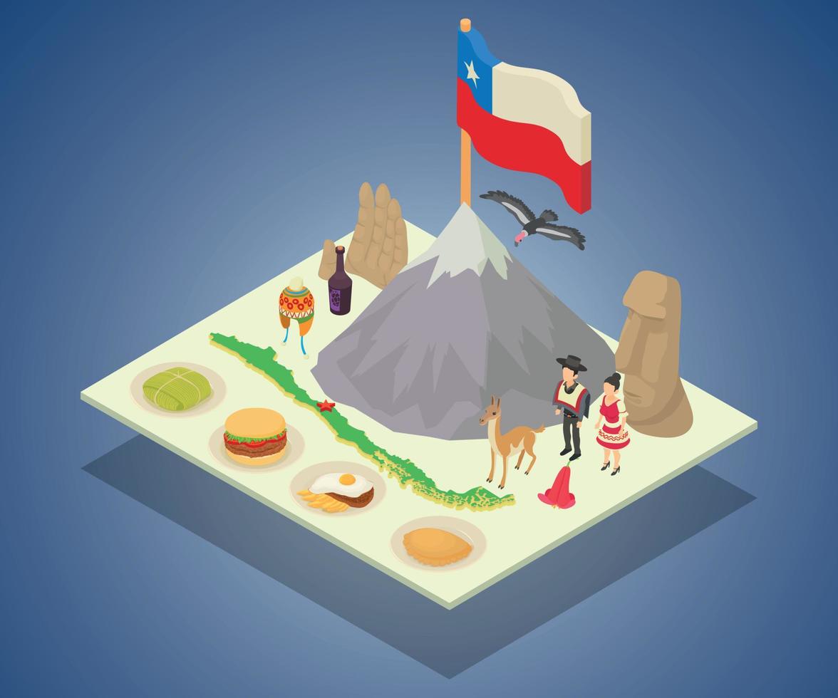 Nation concept banner, isometric style vector
