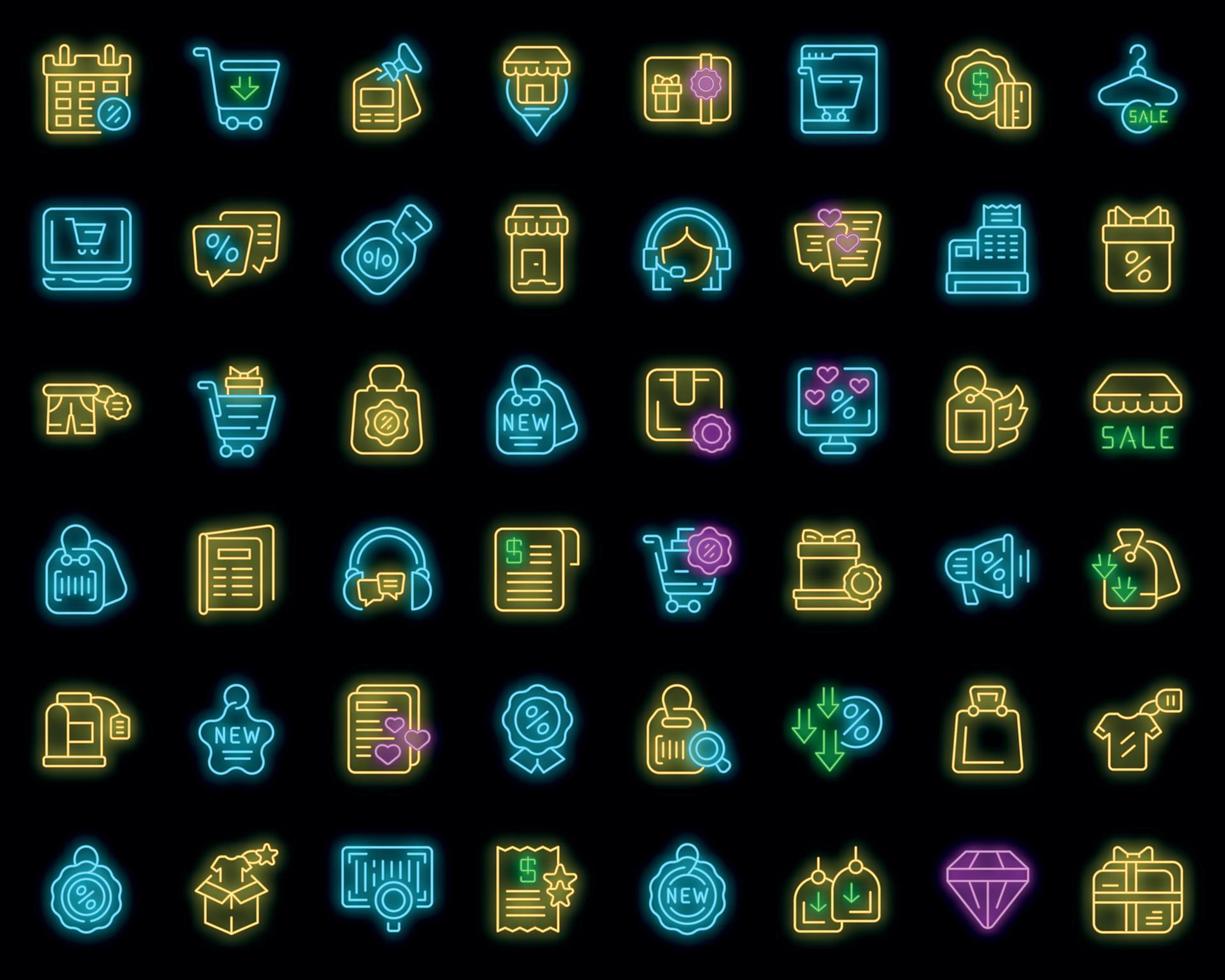 New price icons set vector neon