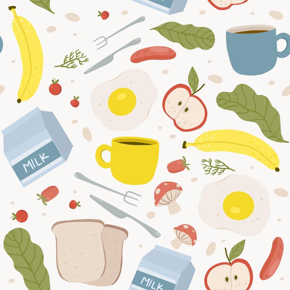 fondo de desayuno sin costuras vector