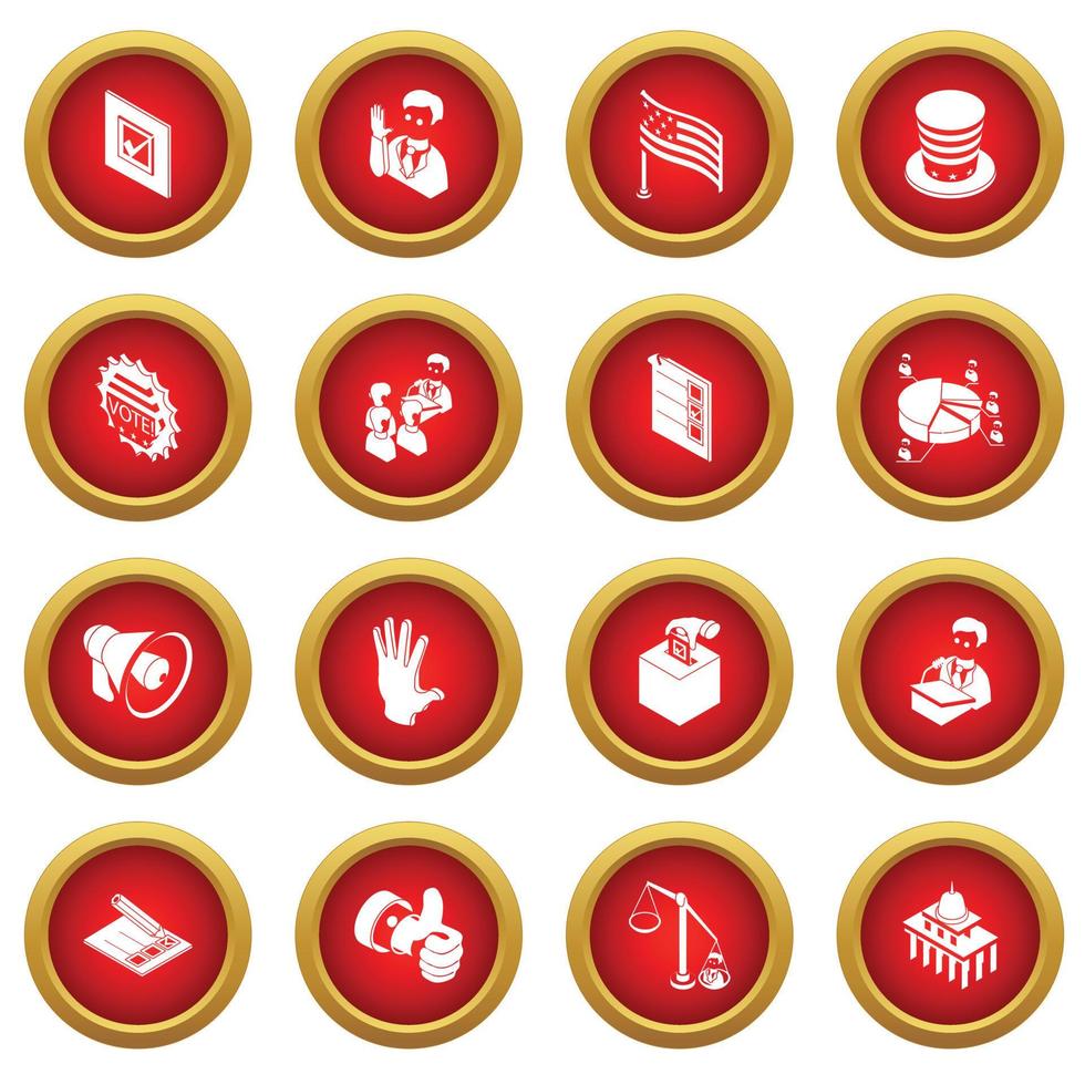 Election voting icons set, simple style vector