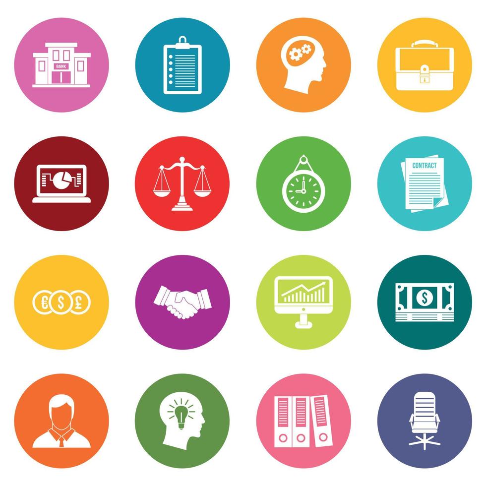 Banking icons many colors set vector