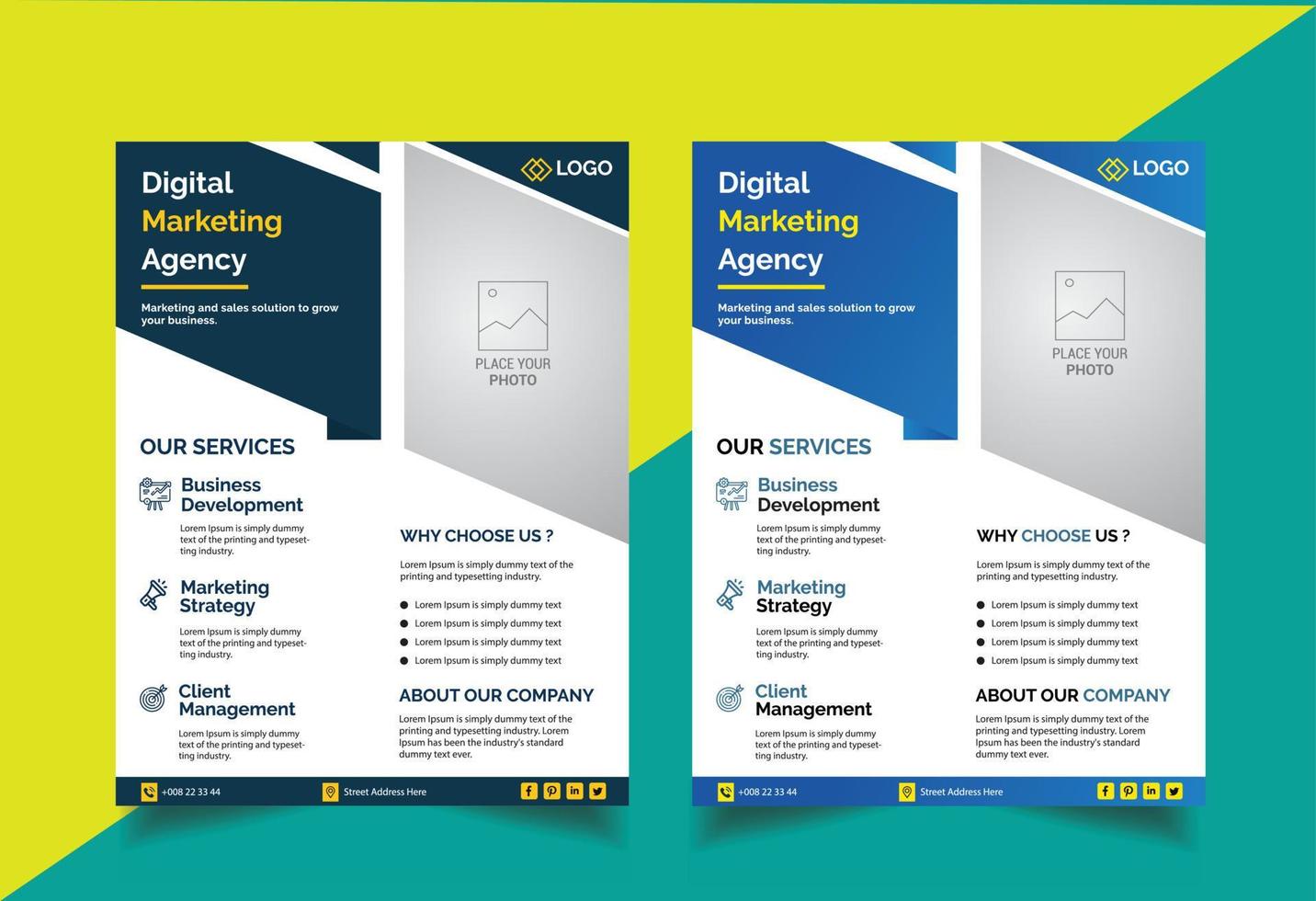 Digital Marketing Flyer Design Template vector