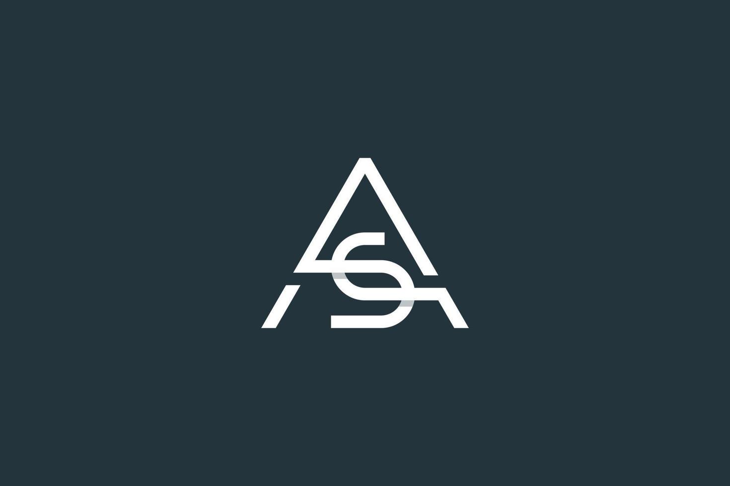 Initial Letter AS Logo or SA Logo Design Vector Template