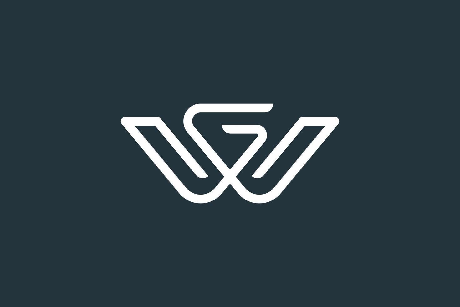 Initial Letter WG Logo or GW Logo Design Vector Template