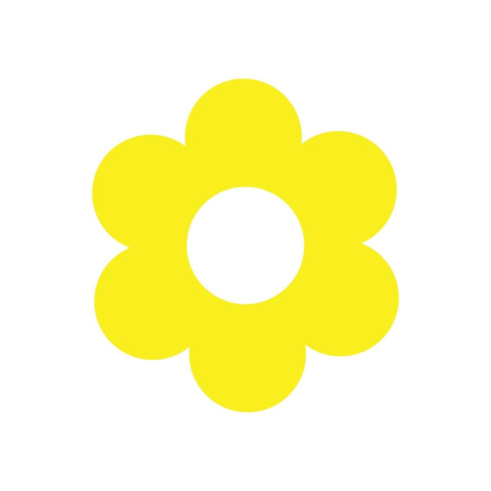 eps10 icono sólido de flor de vector amarillo o logotipo en un estilo moderno plano simple aislado en fondo blanco