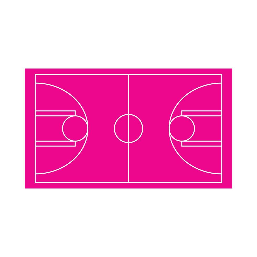 eps10 icono de cancha de baloncesto de vector rosa en estilo moderno plano simple aislado en fondo blanco