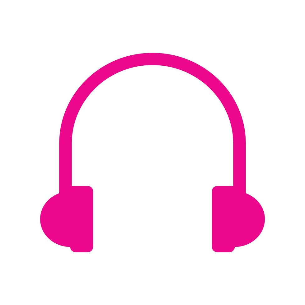 eps10 vector rosa auriculares o icono de auriculares en estilo moderno plano simple aislado sobre fondo blanco