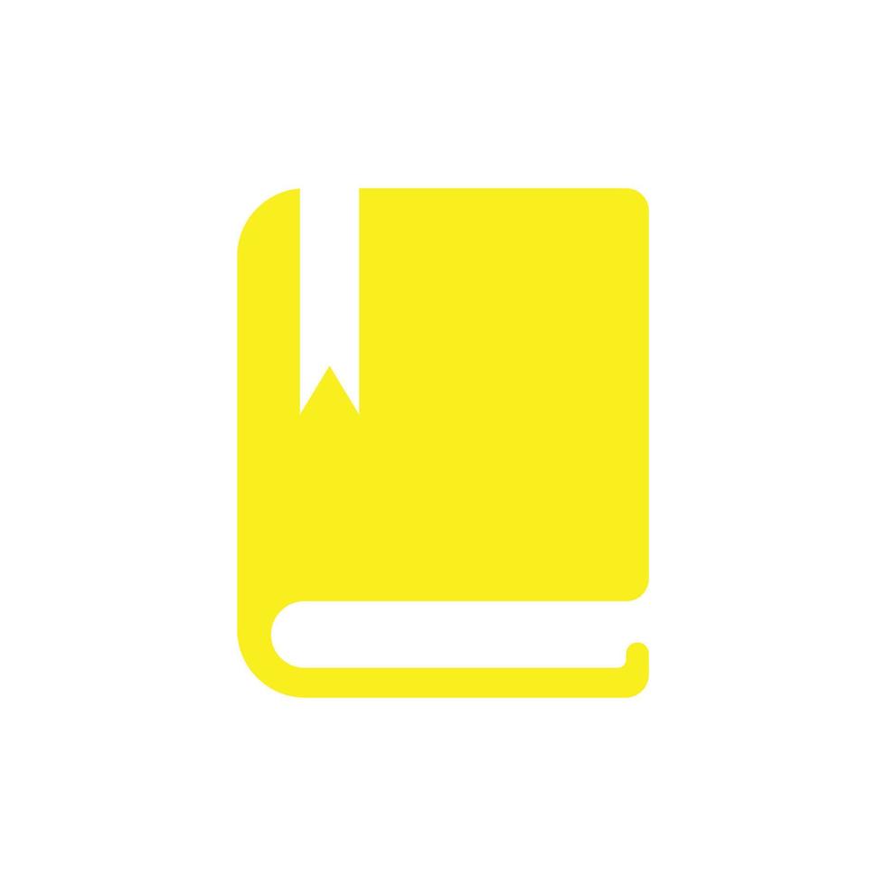 eps10 libro vectorial amarillo o diario icono sólido en estilo moderno plano simple aislado en fondo blanco vector
