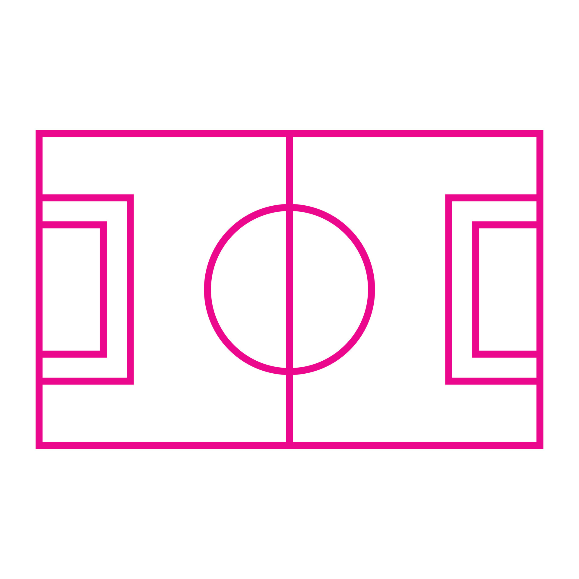 eps10 pink vector soccer field or football pitch line art icon in