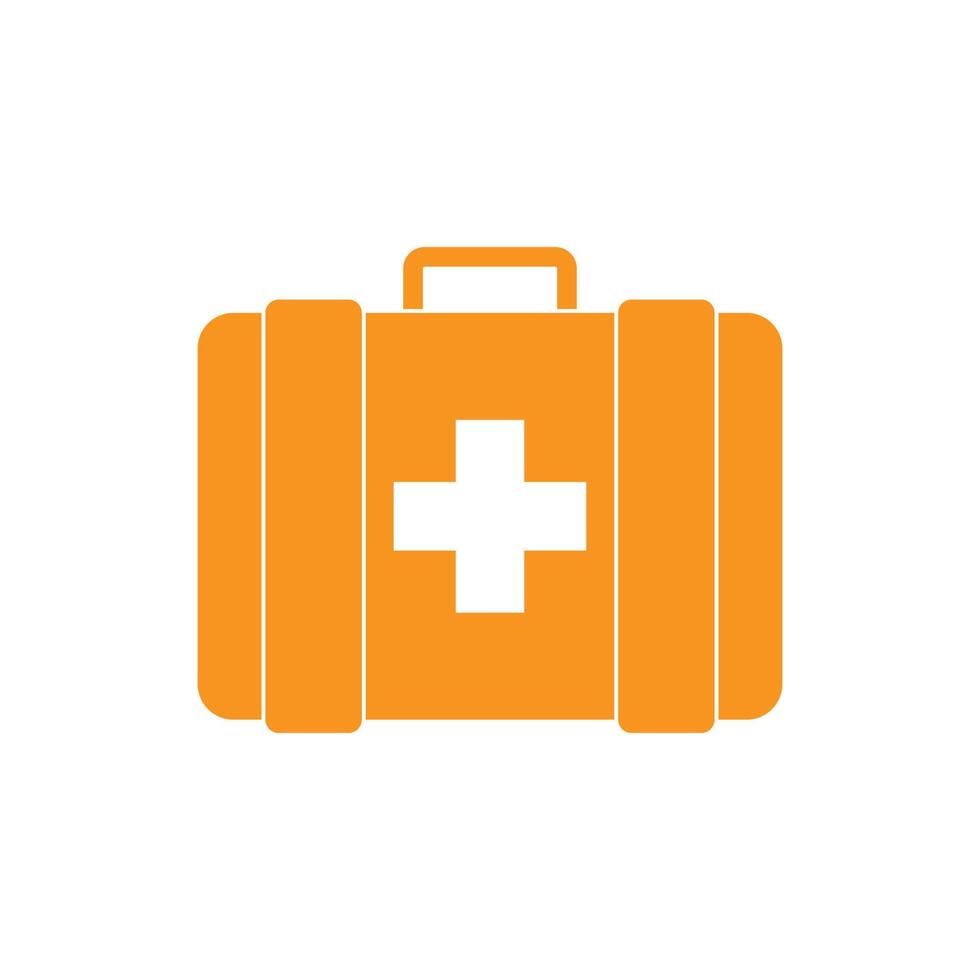 eps10 orange vector first aid kit or briefcase solid icon in simple flat trendy modern style isolated on white background