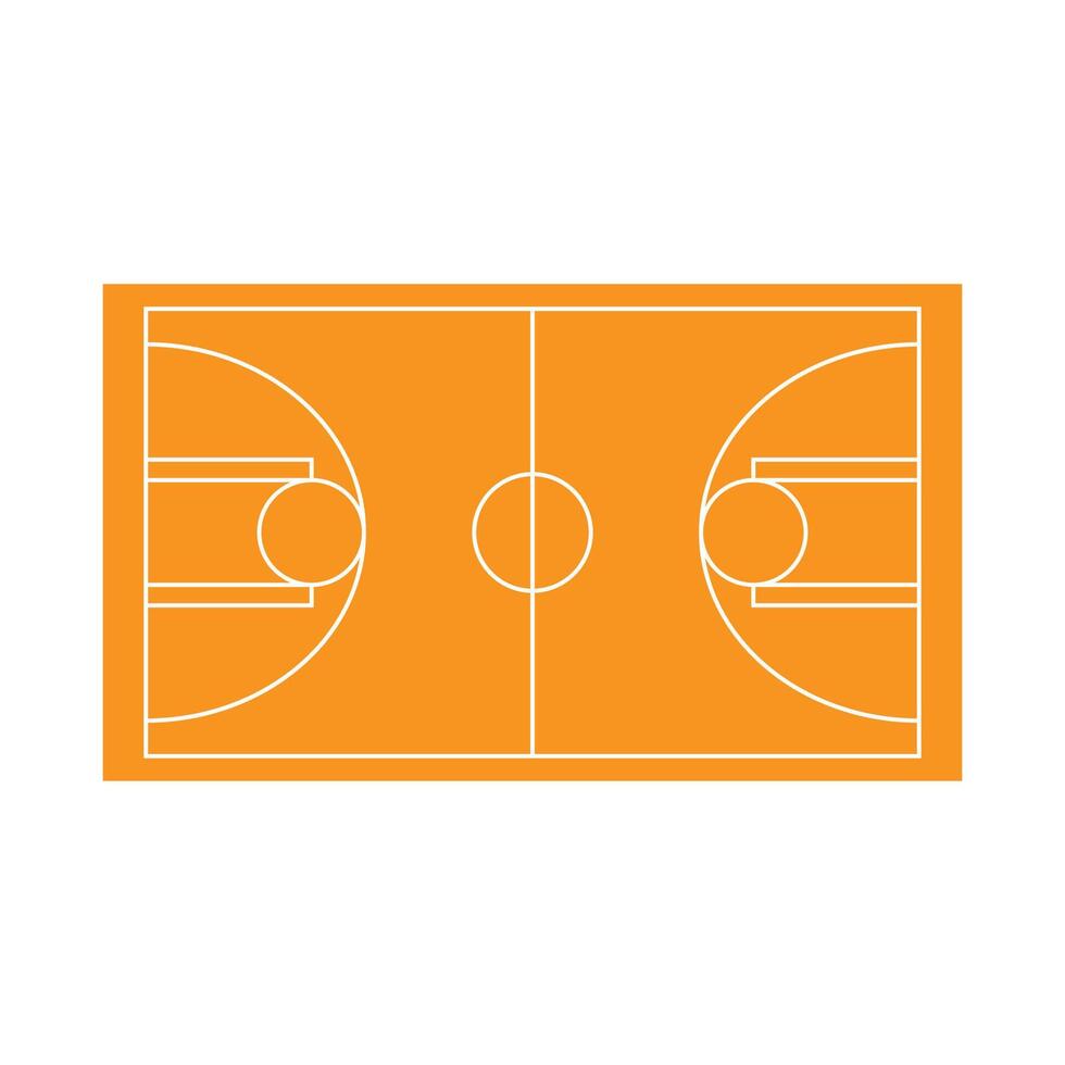 eps10 orange vector basketball court icon in simple flat trendy modern