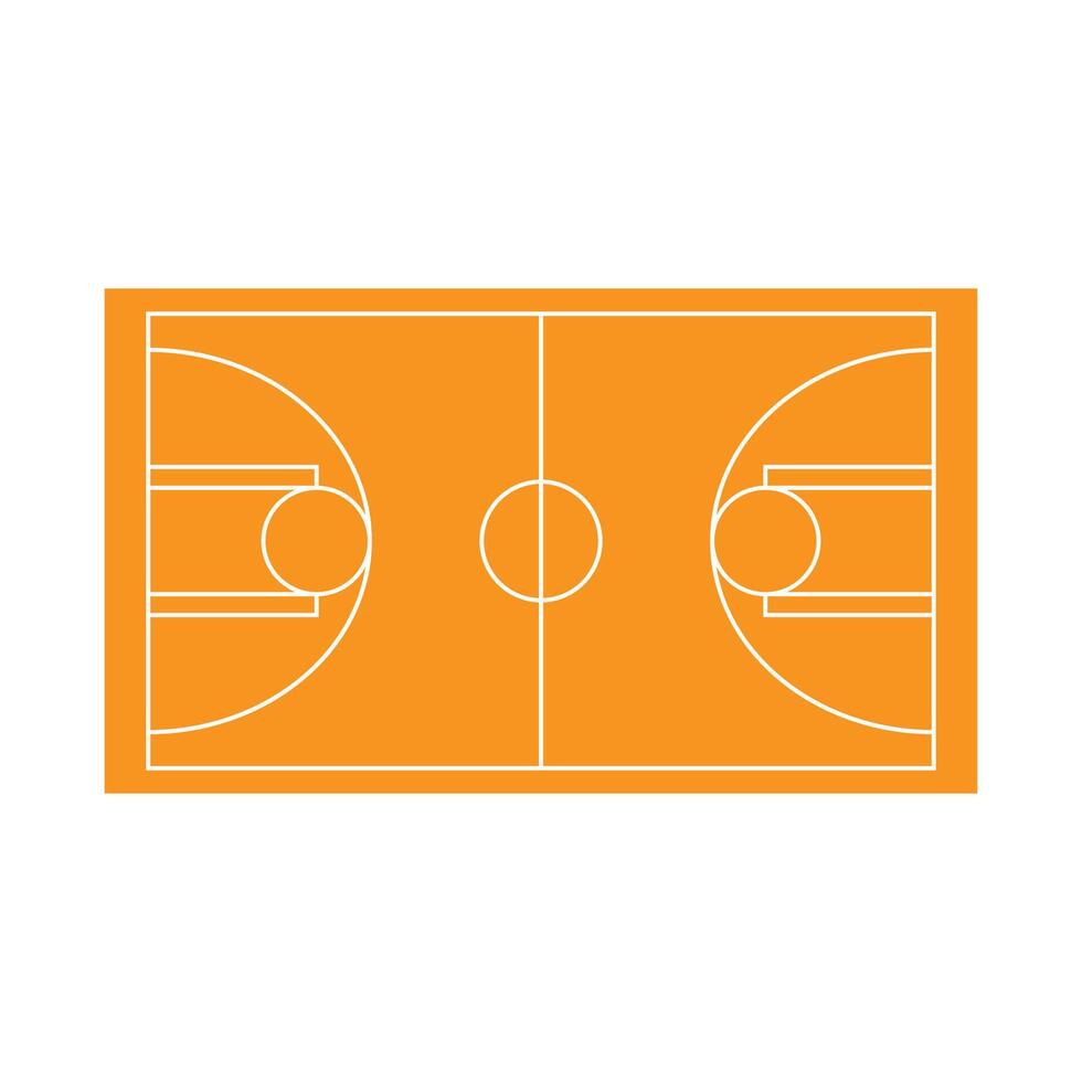 eps10 naranja vector icono de la cancha de baloncesto en estilo moderno plano simple aislado sobre fondo blanco