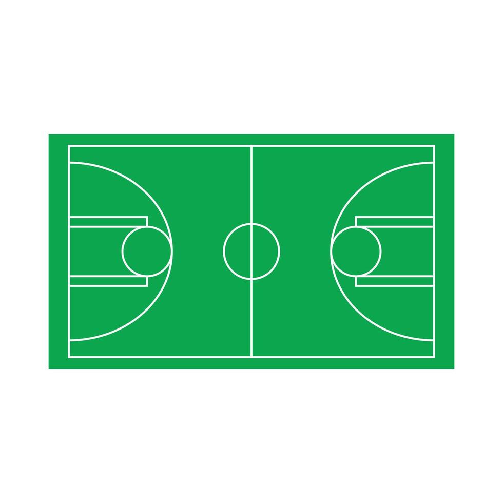 eps10 vector verde icono de la cancha de baloncesto en un estilo moderno plano simple aislado en fondo blanco