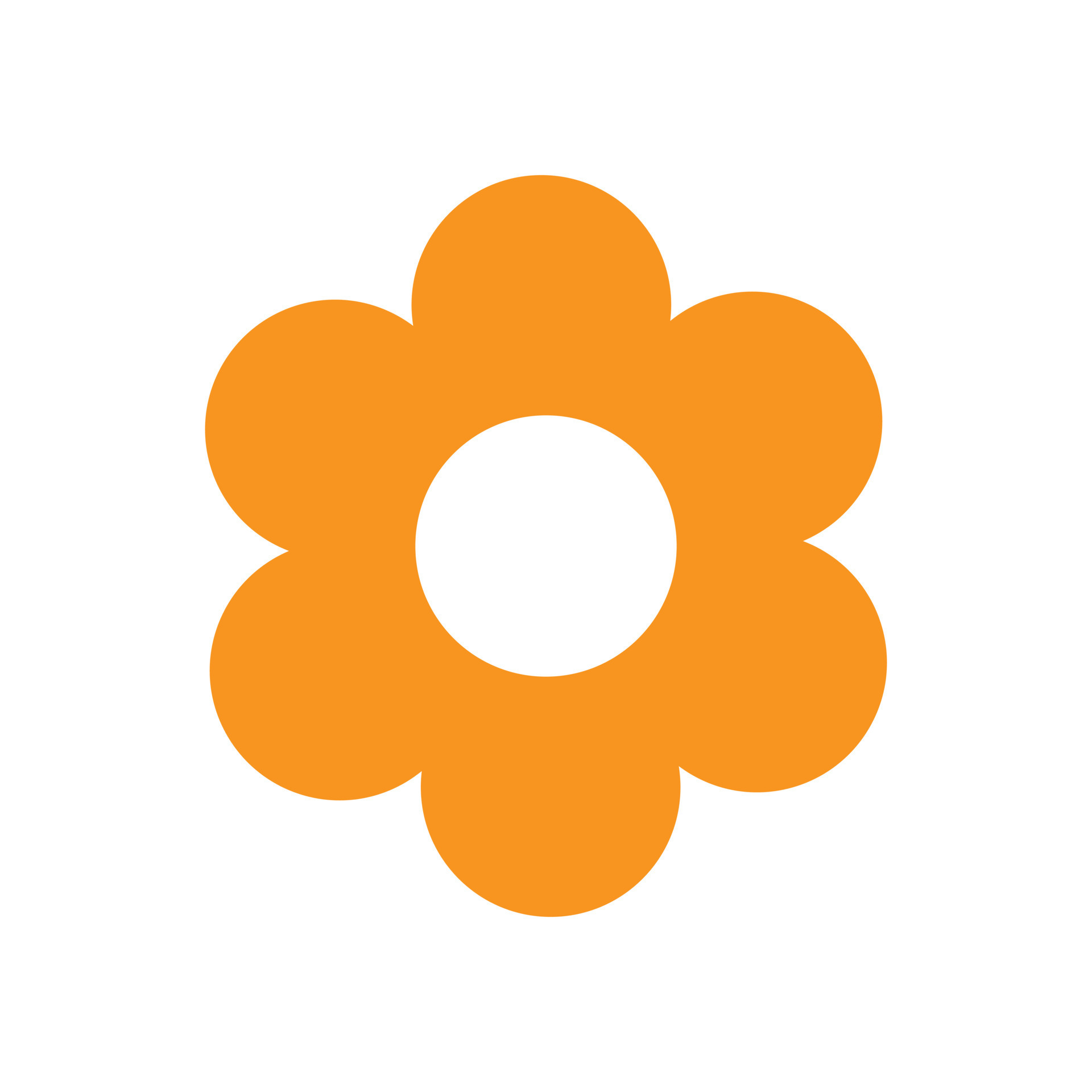 eps10 orange vector flower solid icon or logo in simple flat trendy