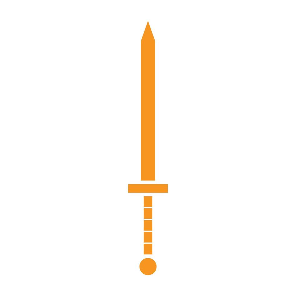 eps10 icono de espada vectorial naranja o logotipo en un estilo moderno y plano simple aislado en fondo blanco vector