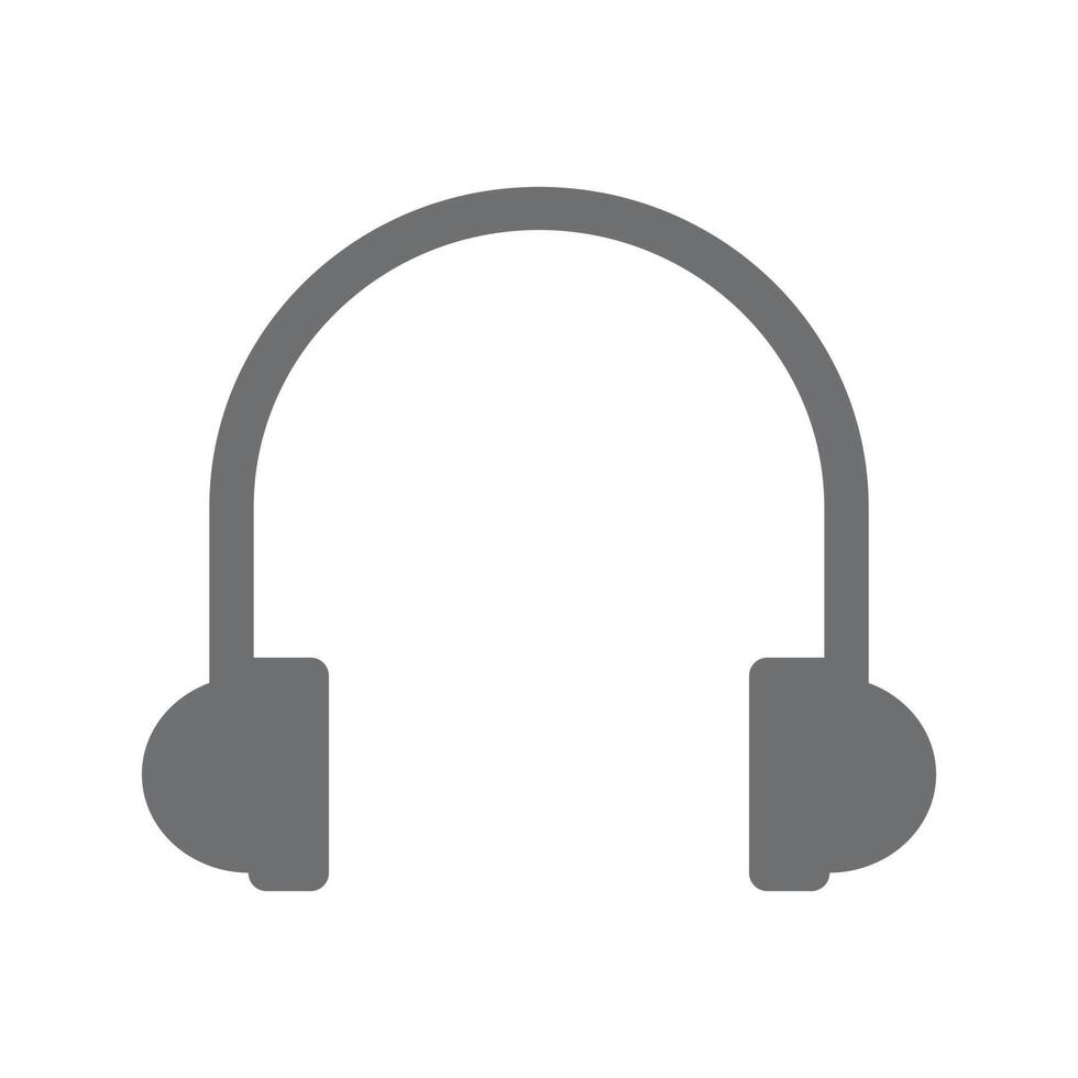 eps10 vector gris auriculares o icono de auriculares en estilo moderno plano simple aislado sobre fondo blanco