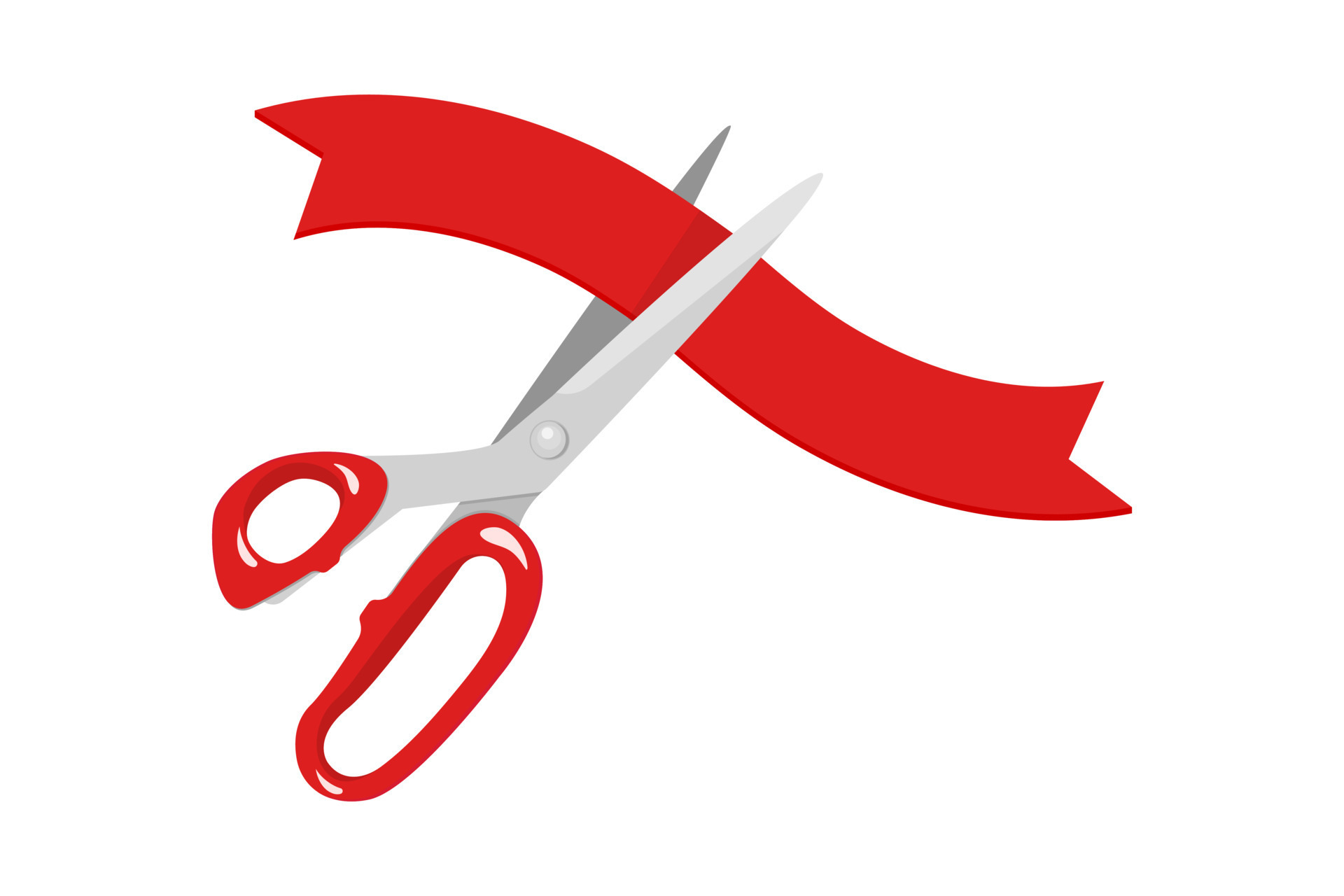 Scissors Cutting the Red Ribbon, Vectors