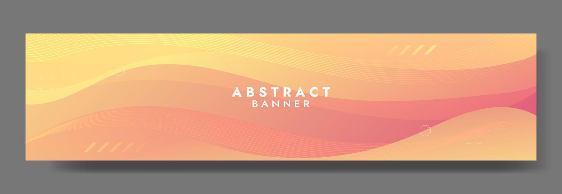 plantilla de banner de onda de fluido naranja abstracto vector