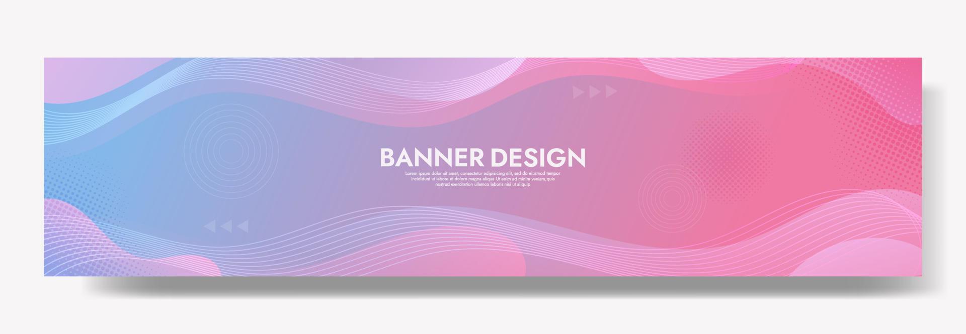 plantilla de banner de onda fluida colorida abstracta vector