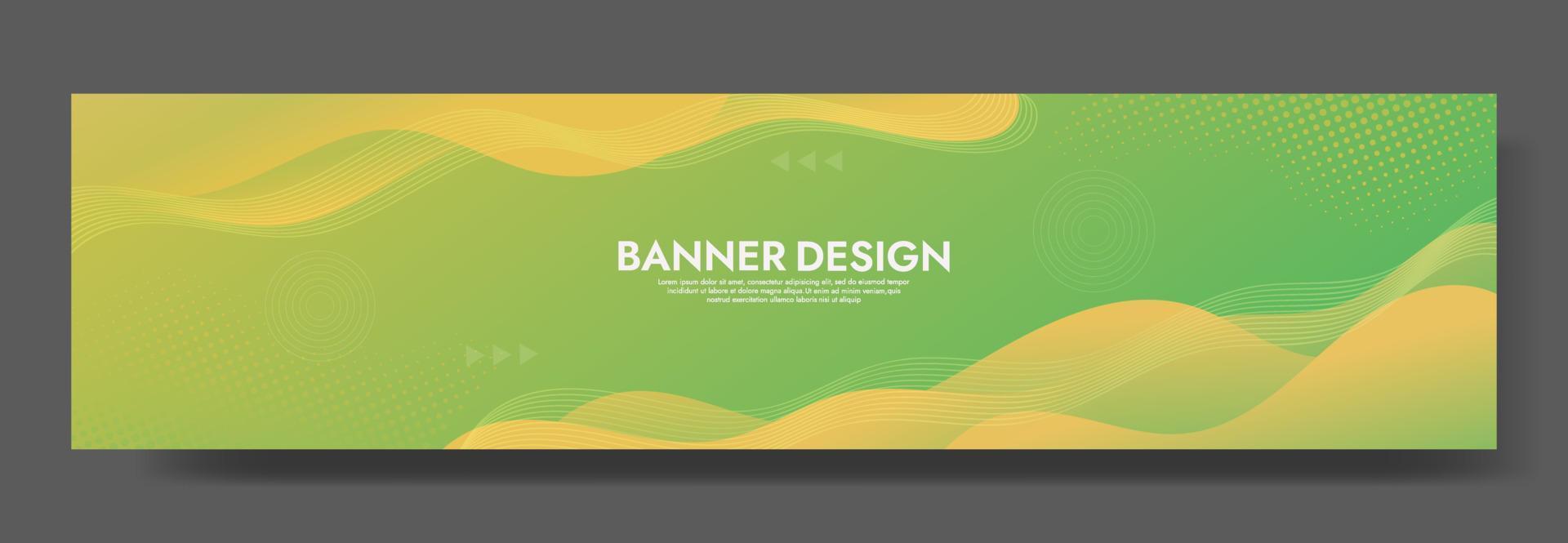 Abstract Green Fluid Wave Banner Template vector