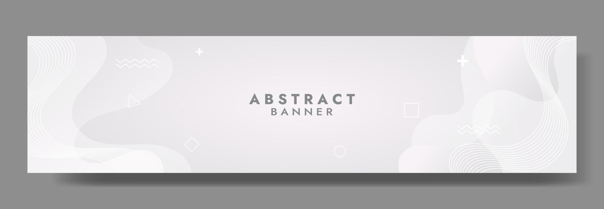 Abstract White Fluid Wave Banner Template vector