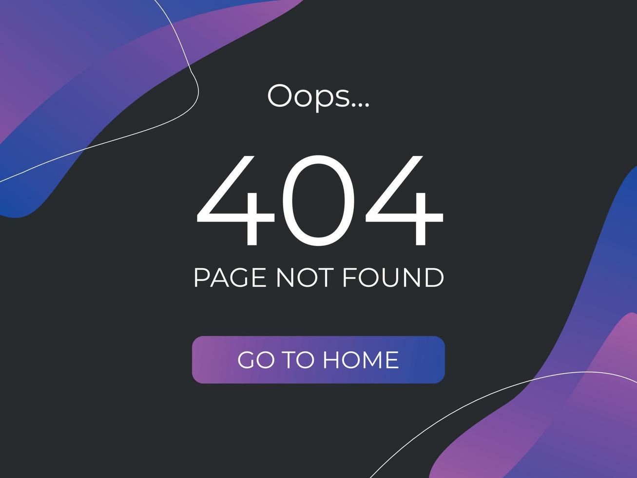 Page 404 error. The website page. A resource with a dark background and bright abstraction. vector