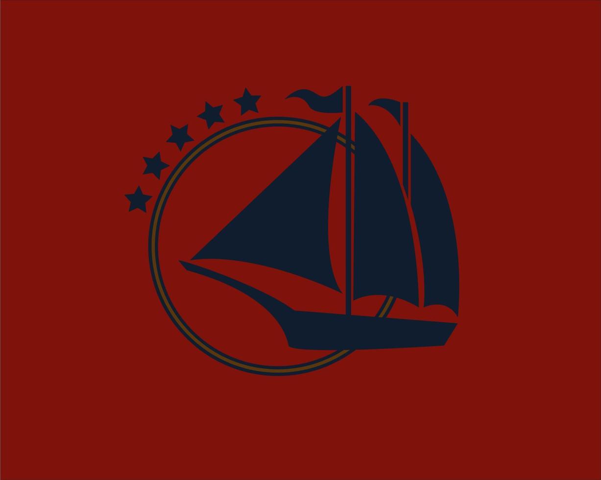 silhouette yacht logo vector