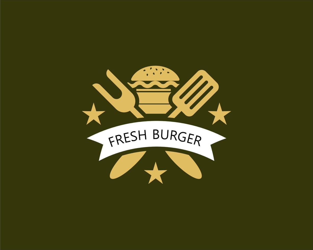 mini burger design with fork and spoon vector