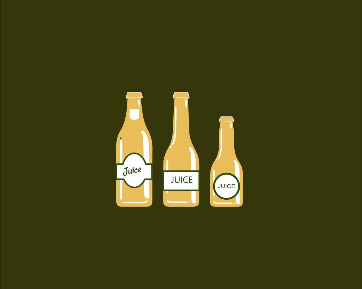diseño de logotipo de tres botellas altas y cortas vector