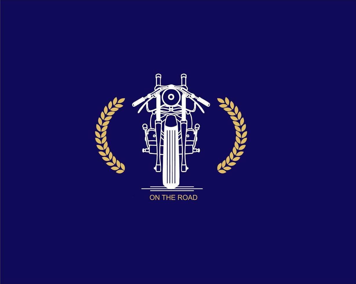 imagen de icono de logotipo de moto de arrastre de fondo azul vector