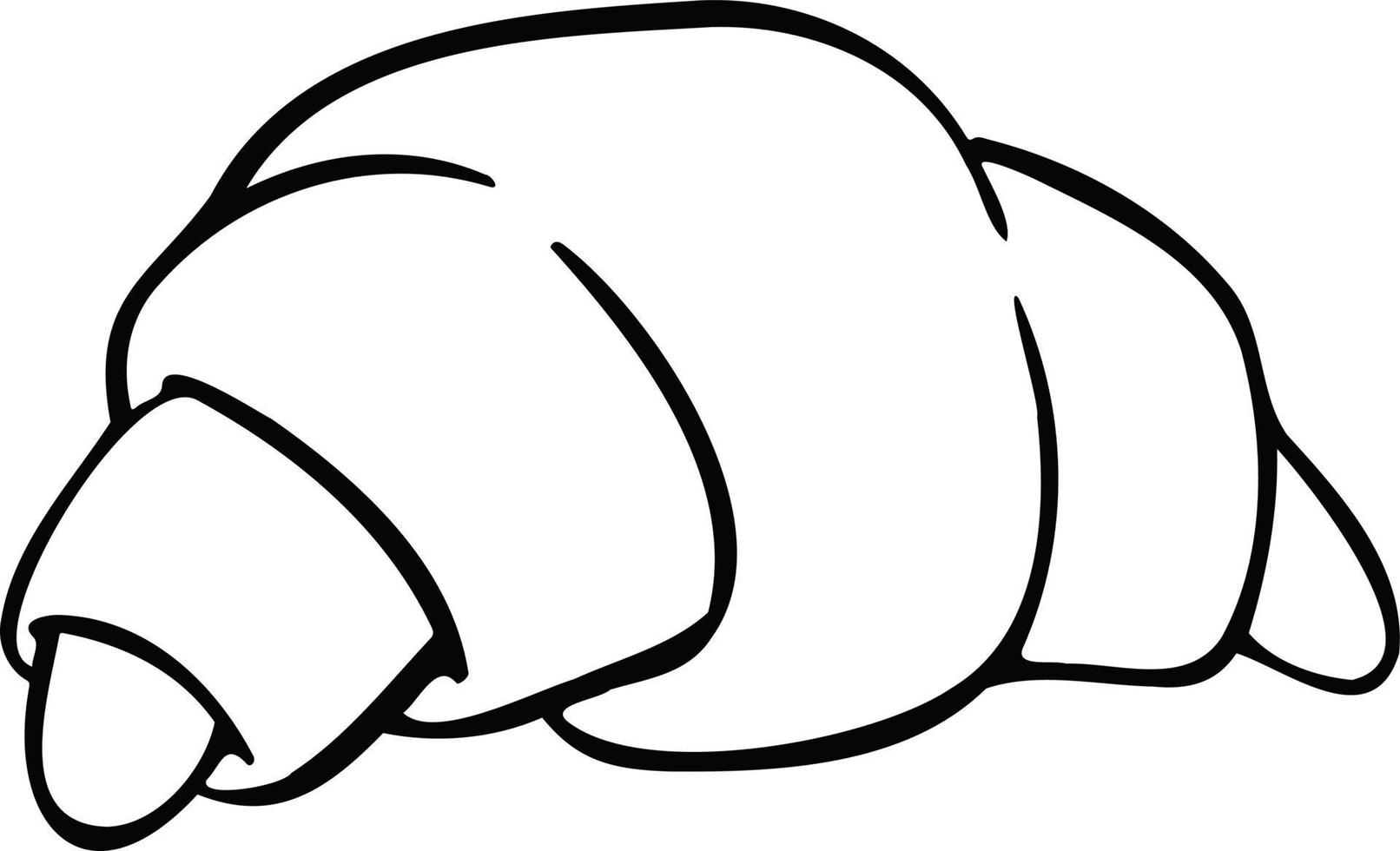 croissant, pastry dessert, hand-drawn illustration vector