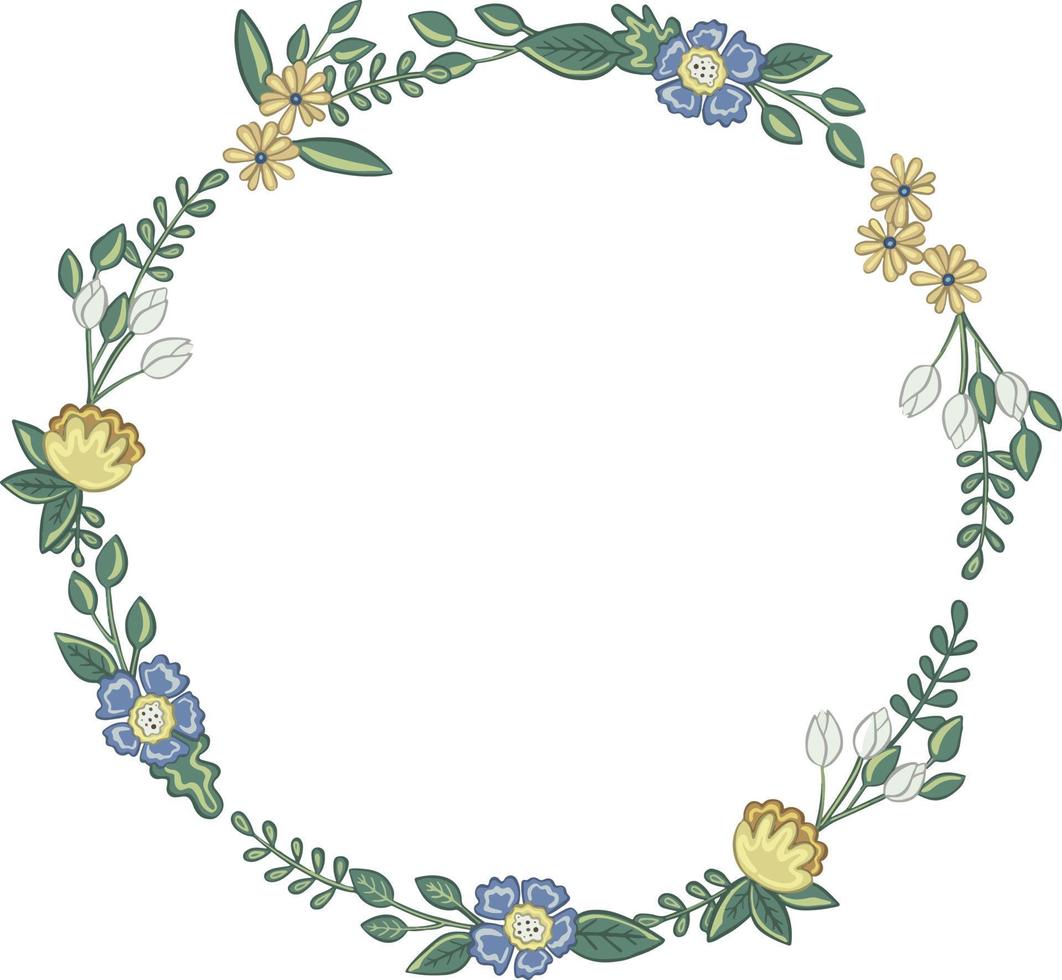 floral concept of circle frame . High quality illustration vector