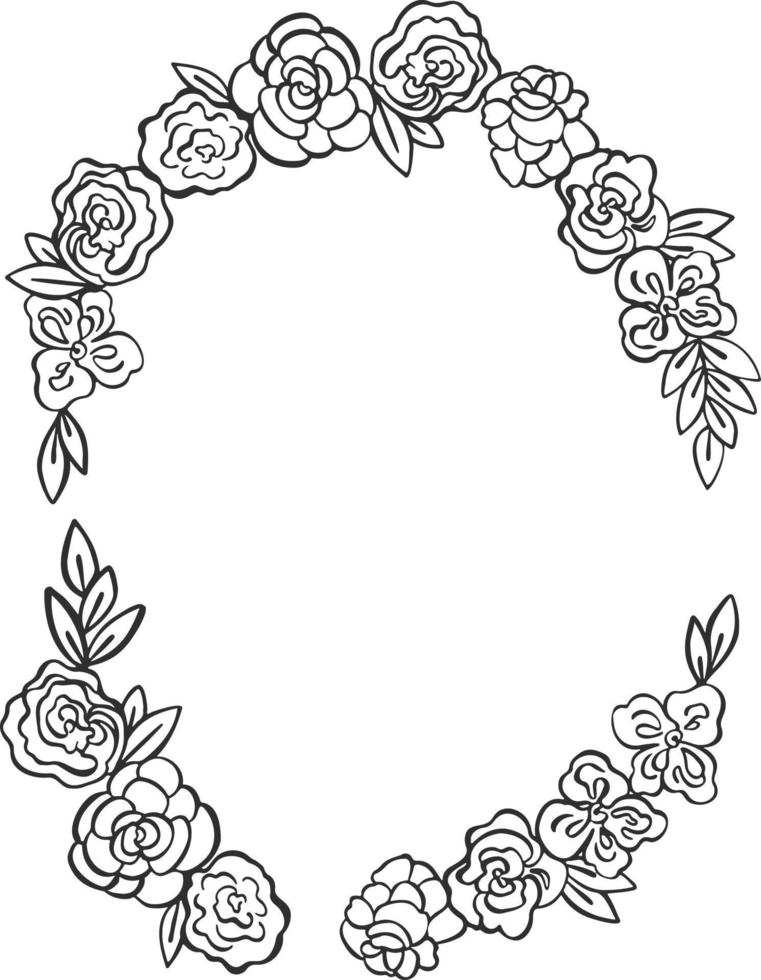 Vector floral frame Bohemia concept for invitation