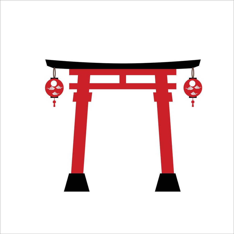 Japan landmark icons. Vector illustrations