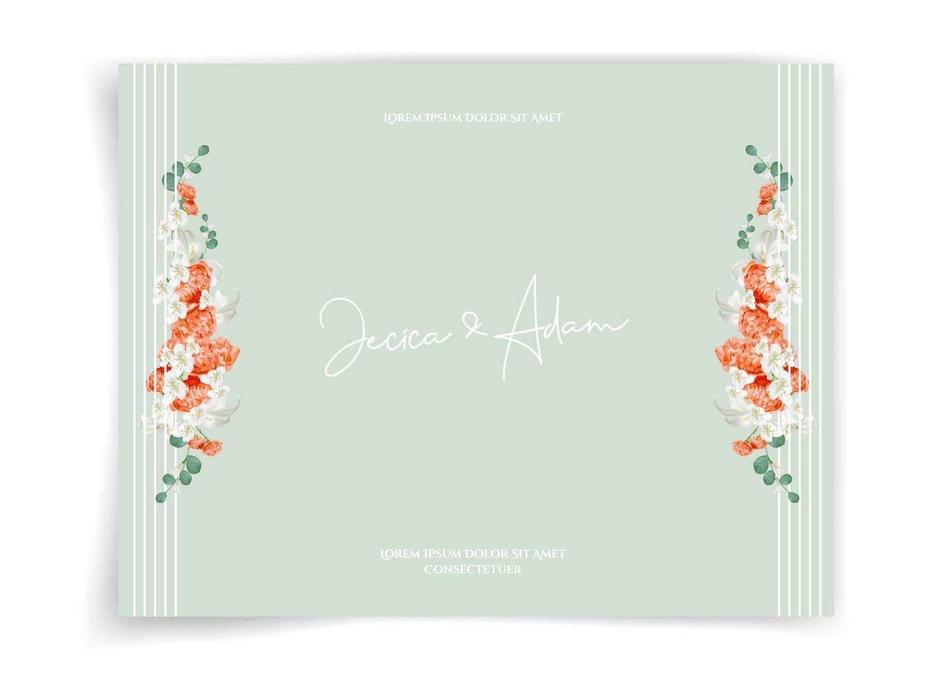 wedding invitation card 2 vector