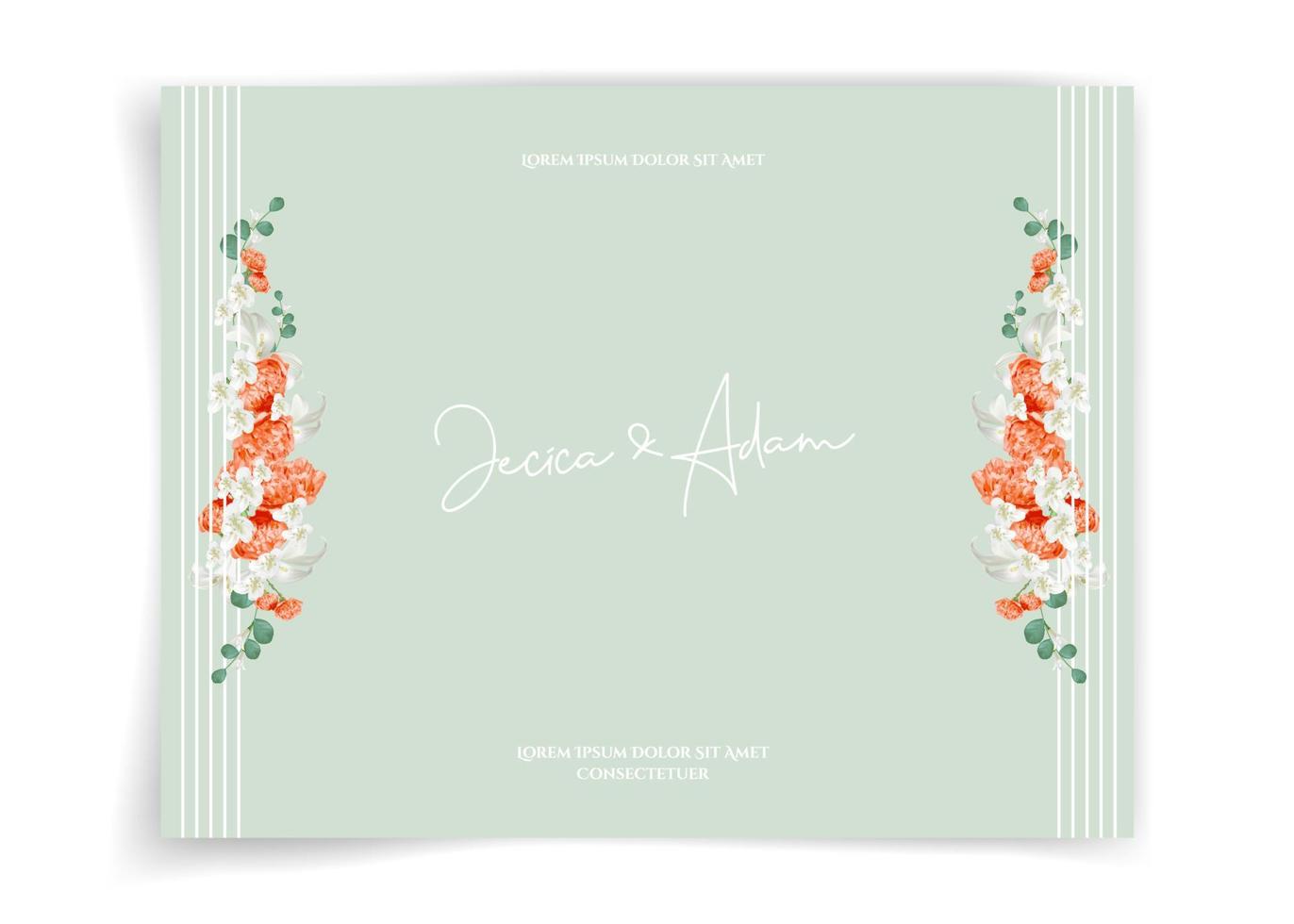 wedding invitation card 2 vector